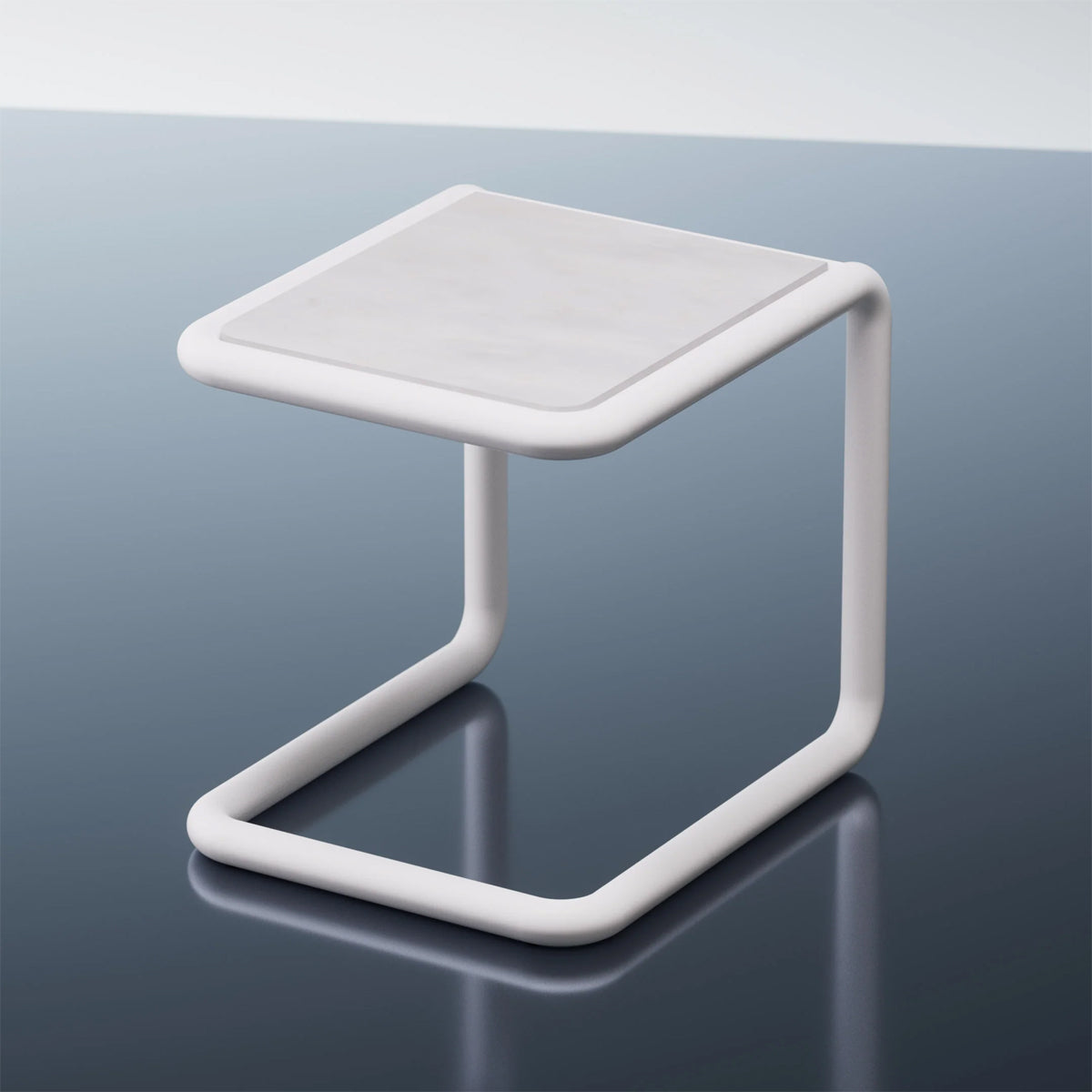 Tube Side Table by Bend, showing tube side table in live shot.