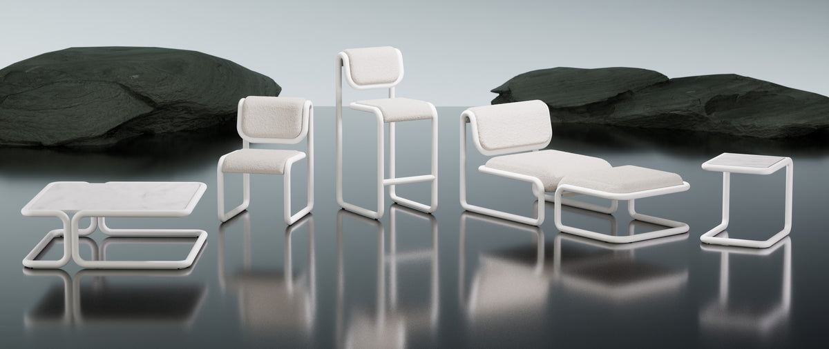 Tube Chair by Bend, showing tube stool in live shot.