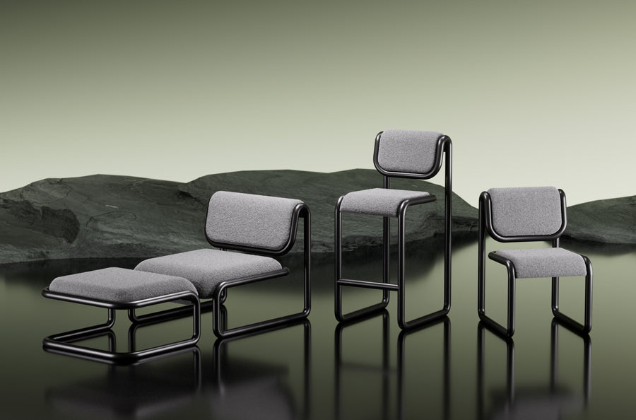 Tube Chair by Bend, showing tube stool in live shot.