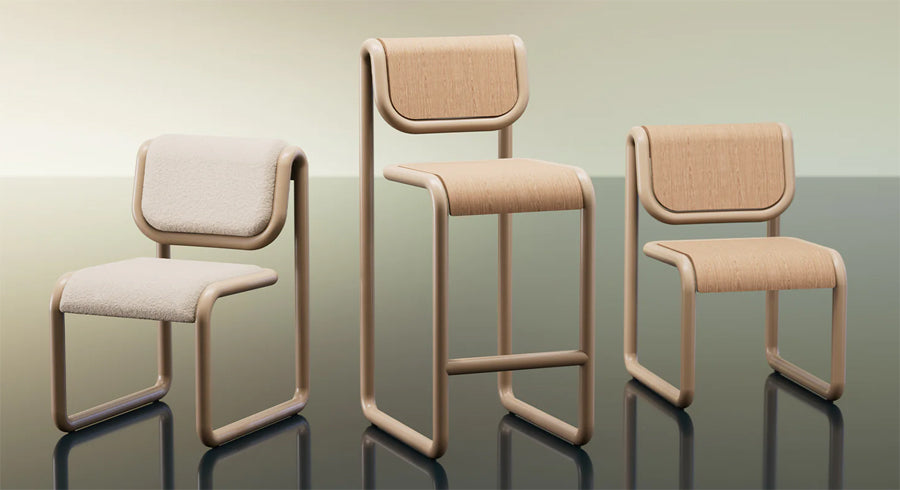Tube Chair by Bend, showing tube stool in live shot.