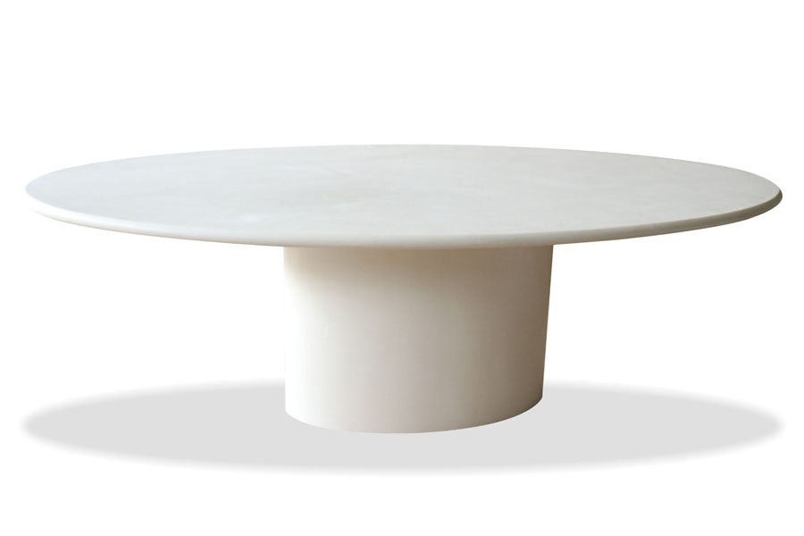 Tugg Oval Dining Table by Mobital, showing front view of tugg oval dining table.