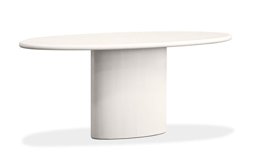 Tugg Oval Dining Table by Mobital - Ivory Tusk MicroSkin.