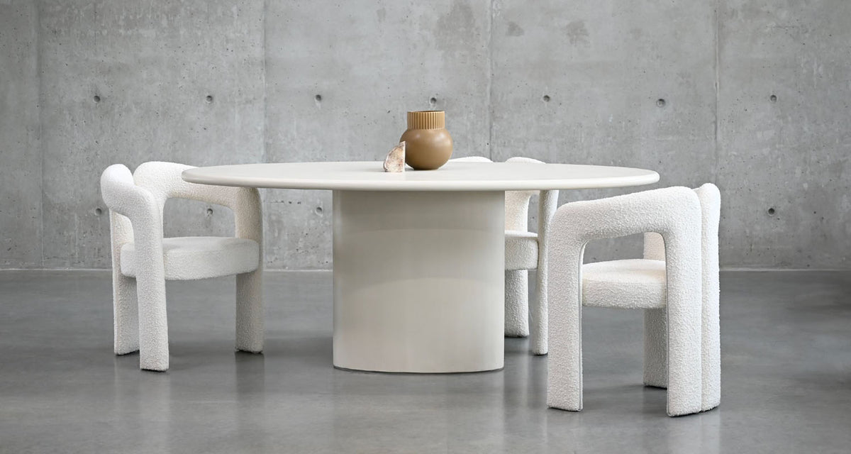 Tugg Oval Dining Table by Mobital, showing tugg oval dining table in live shot.