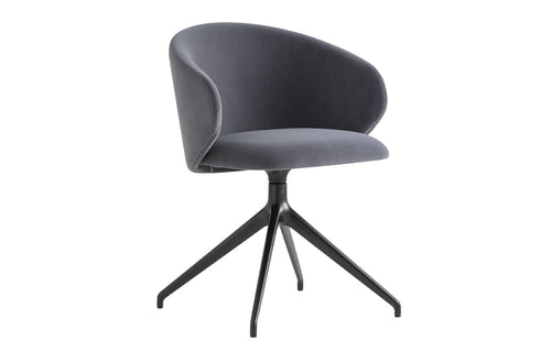 Tuka Swivel 360 Chair by Connubia - Matt Black, Cros Taupe Upholstery.