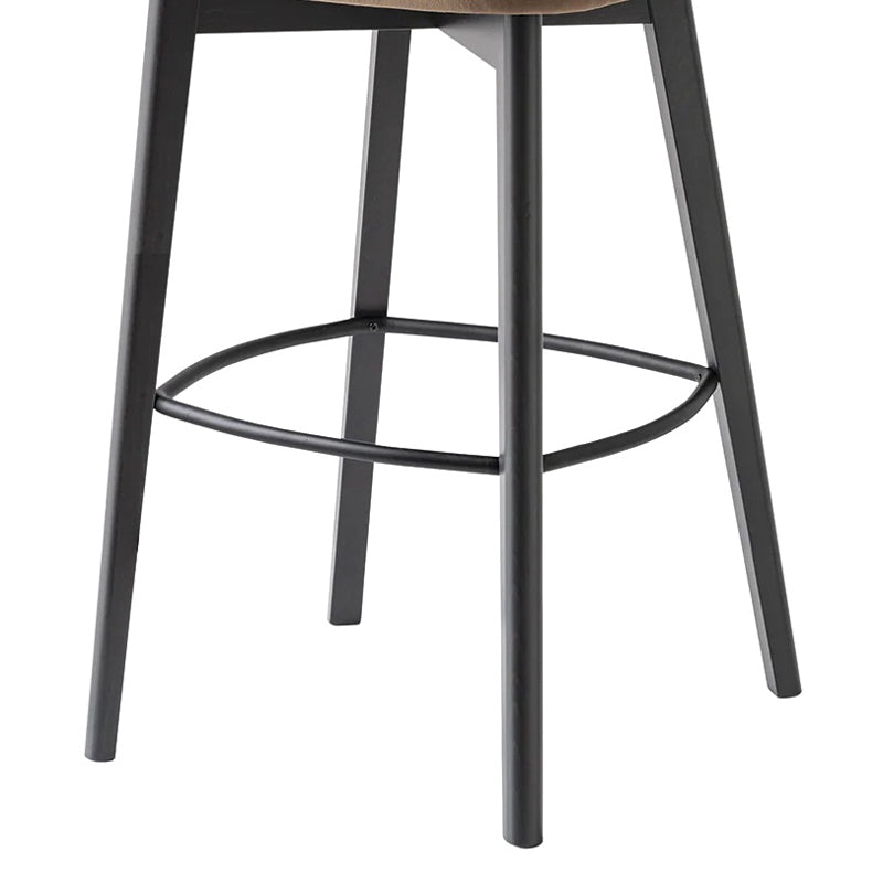 Tuka Wood Legs Stool by Connubia, showing closeup view of tuka wood legs stool.