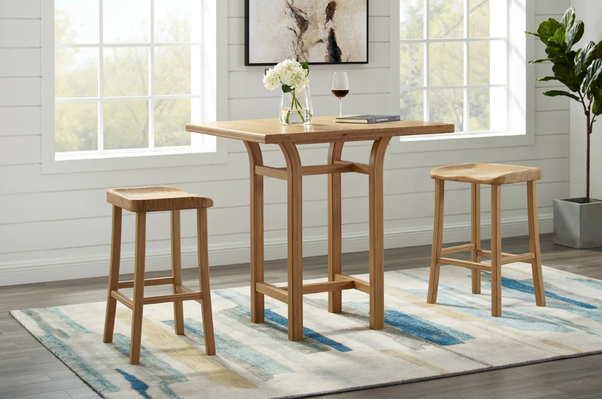 Tulip Bar Height Table by Greenington, showing tulip bar height tables in live shot.