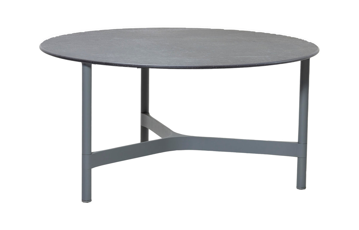 Twist Large Coffee Table by Cane-Line - Light Grey Aluminum *, Black Fossil Ceramic *.