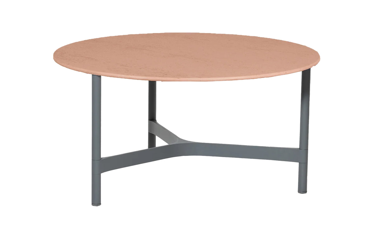 Twist Large Coffee Table by Cane-Line - Light Grey Aluminum *, Terracotta Ceramic *.