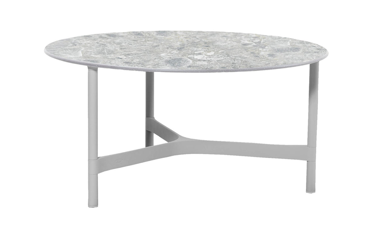 Twist Large Coffee Table by Cane-Line - Light Grey Aluminum *, Multi Colour Ceramic *.