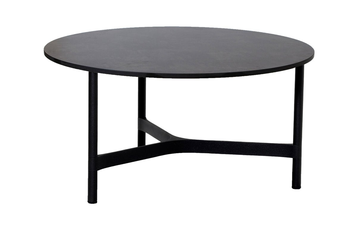 Twist Large Coffee Table by Cane-Line - Lava Grey Aluminum *, Dark Grey Structure HPL *.