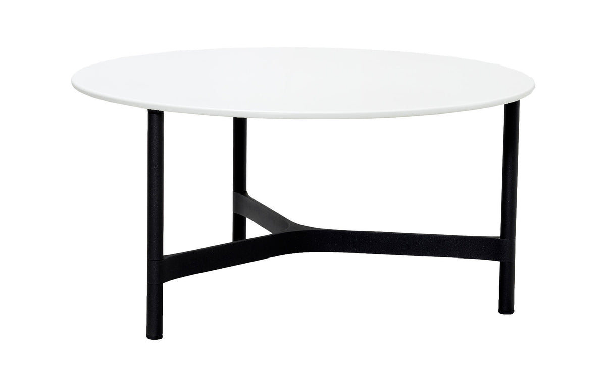 Twist Large Coffee Table by Cane-Line - Lava Grey Aluminum *, White Hi-Core.