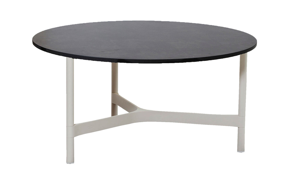 Twist Large Coffee Table by Cane-Line - Sand Aluminum *, Dark Grey Structure HPL *.