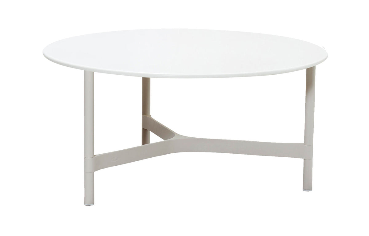 Twist Large Coffee Table by Cane-Line - Sand Aluminum *, White Hi-Core.