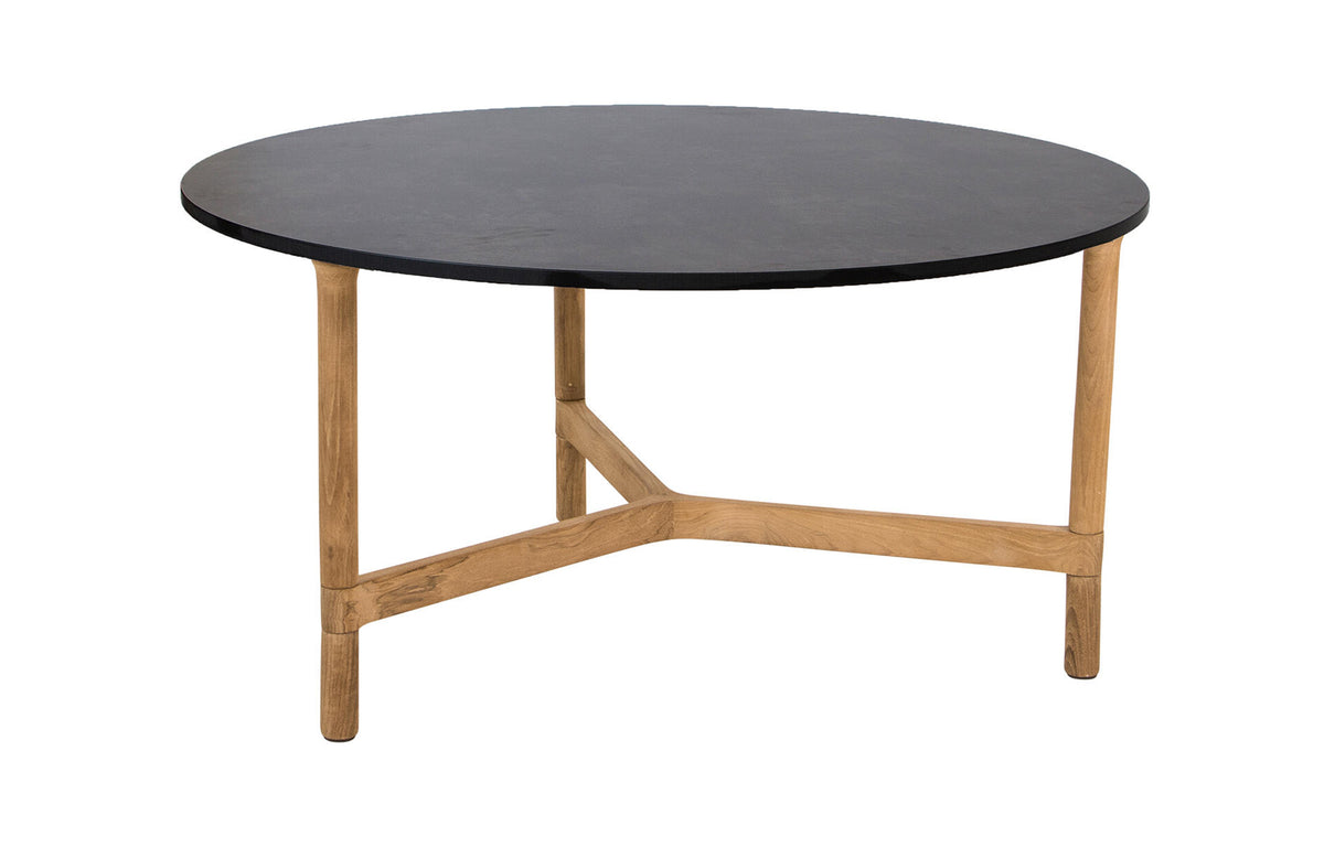 Twist Large Coffee Table by Cane-Line - Teak Wood *, Dark Grey Structure HPL *.