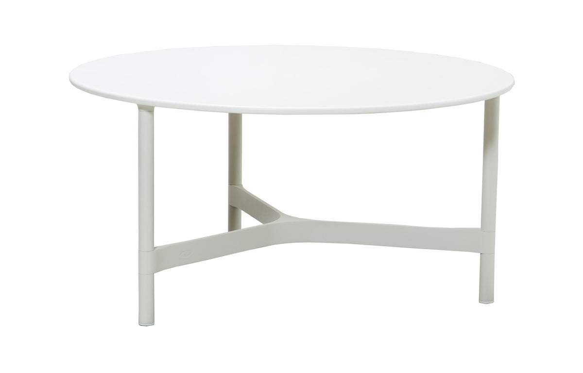 Twist Large Coffee Table by Cane-Line - White Aluminum, White Hi-Core.