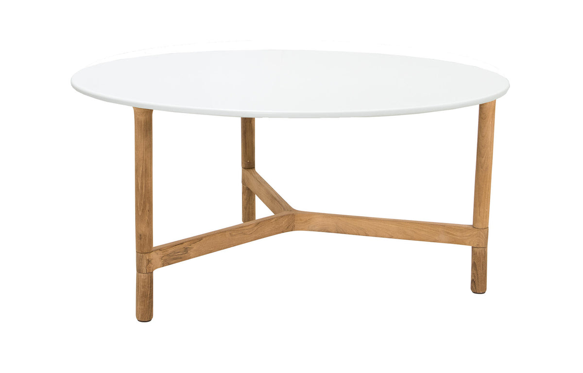 Twist Large Coffee Table by Cane-Line - Teak Wood *, White Hi-Core.