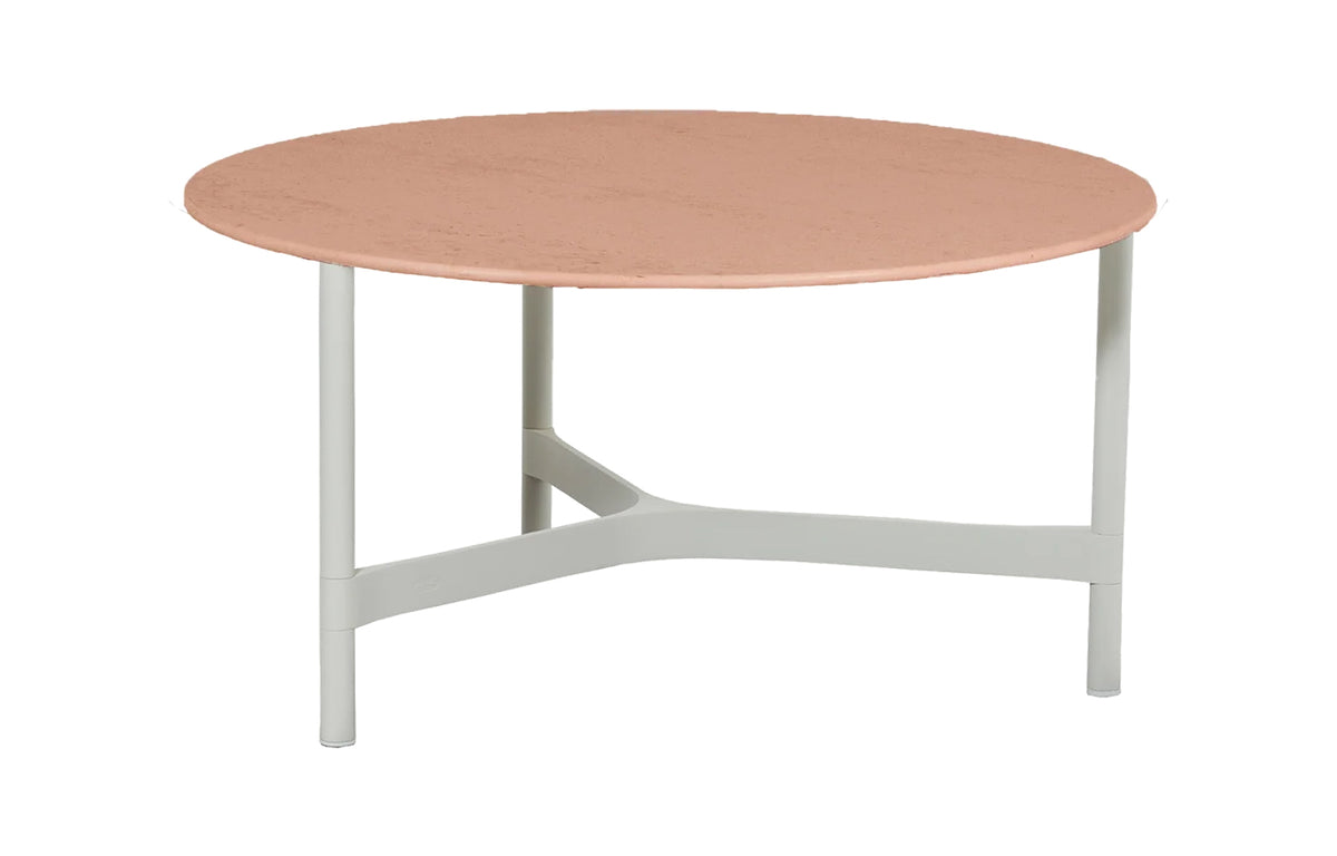Twist Large Coffee Table by Cane-Line - White Aluminum, Terracotta Ceramic *.
