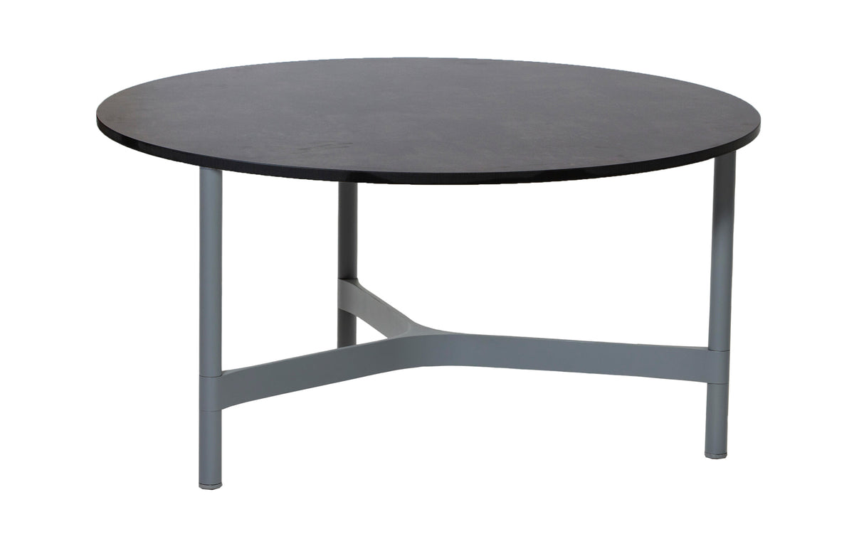 Twist Large Coffee Table by Cane-Line - Light Grey Aluminum *, Dark Grey Structure HPL *.