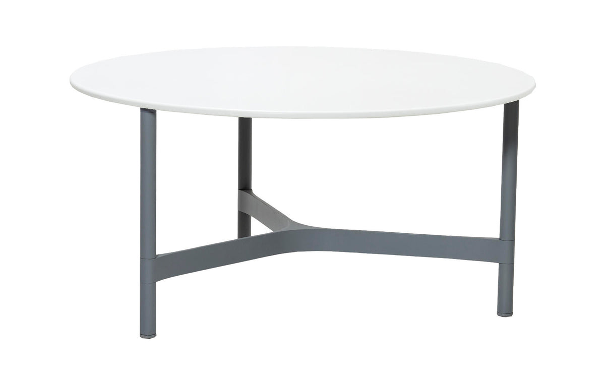 Twist Large Coffee Table by Cane-Line - Light Grey Aluminum *, White Hi-Core.