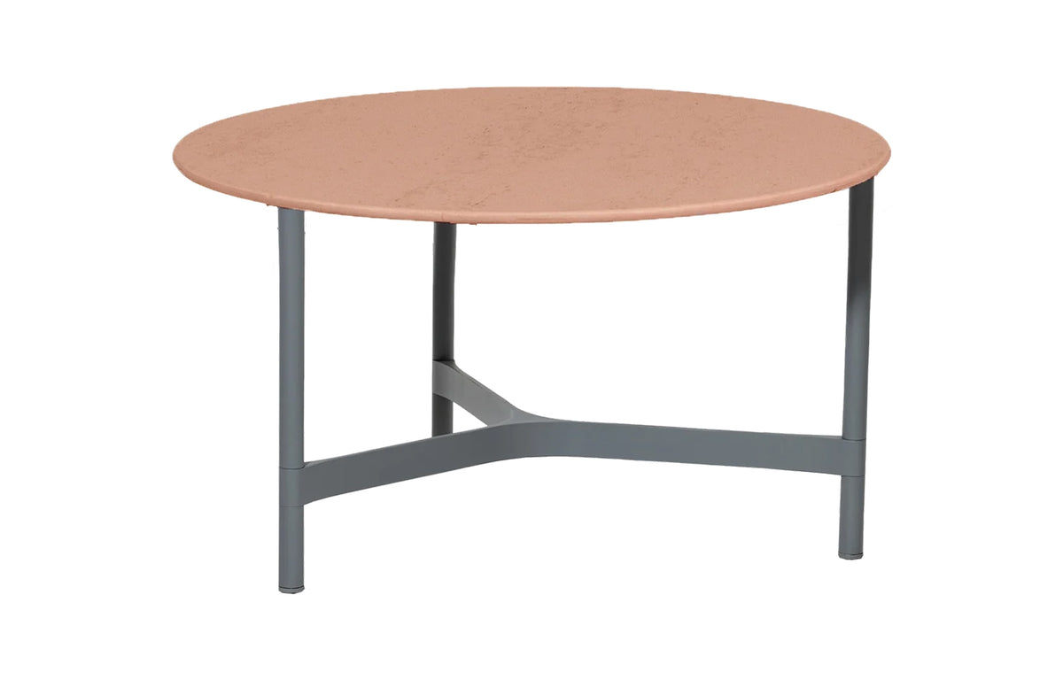 Twist Medium Coffee Table by Cane-Line - Light Grey Aluminum *, Terracotta Ceramic *.