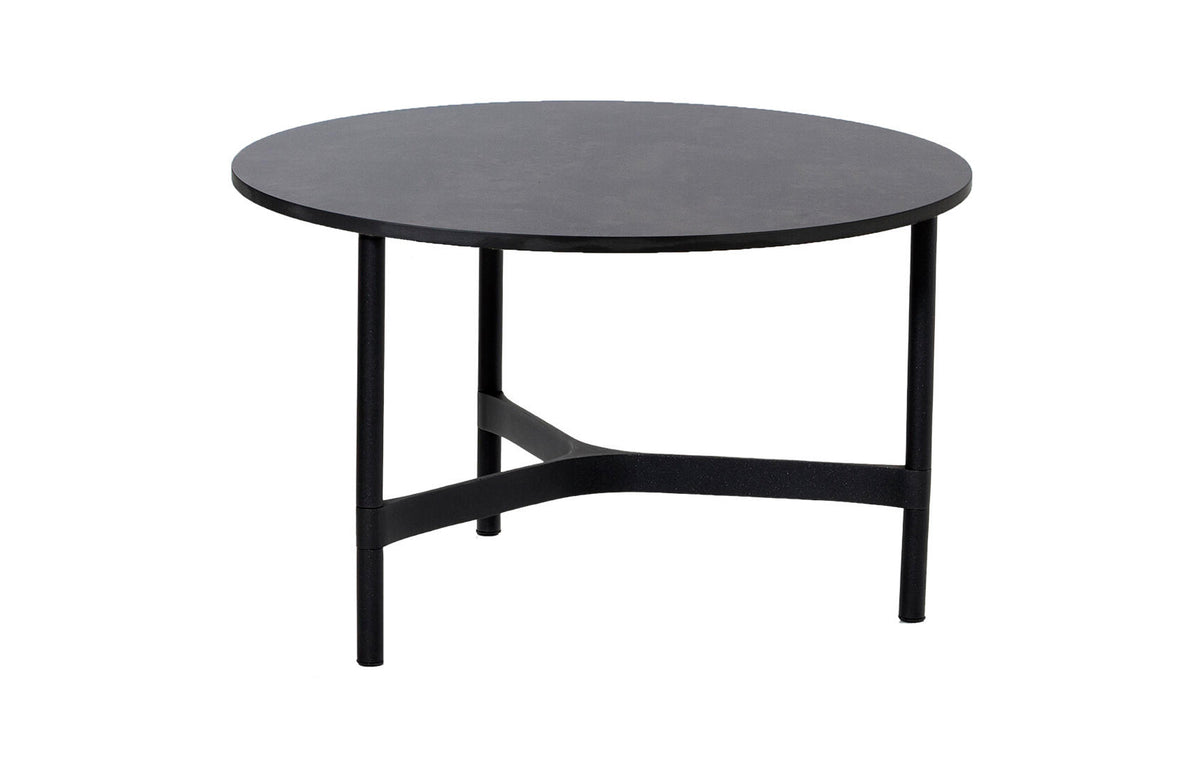 Twist Medium Coffee Table by Cane-Line - Lava Grey Aluminum *, Dark Grey Structure HPL *.