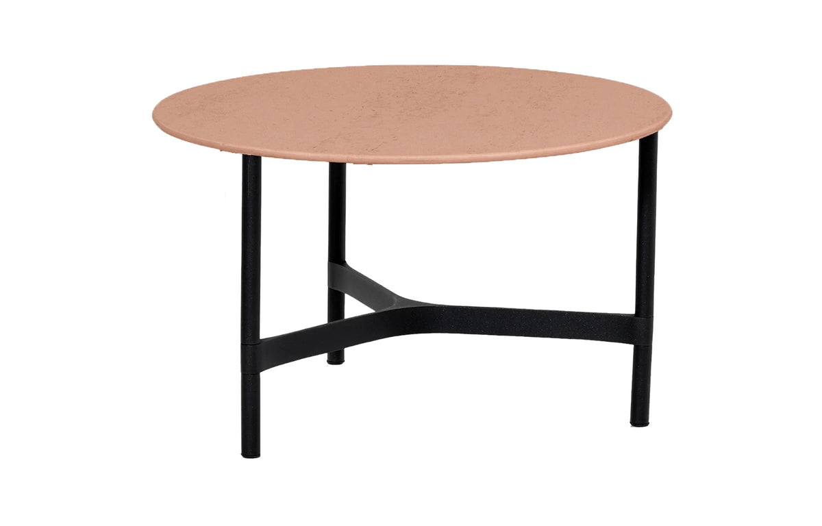 Twist Medium Coffee Table by Cane-Line - Lava Grey Aluminum *, Terracotta Ceramic *.