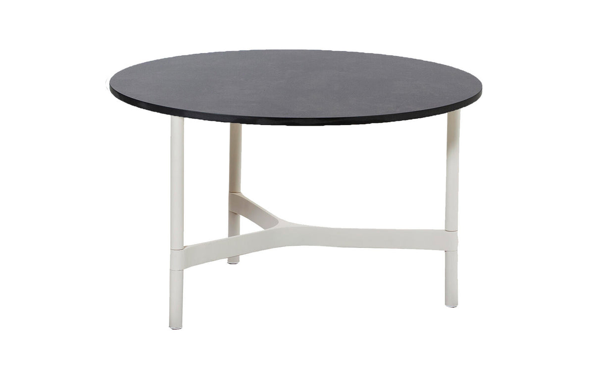 Twist Medium Coffee Table by Cane-Line - Sand Aluminum *, Dark Grey Structure HPL *.