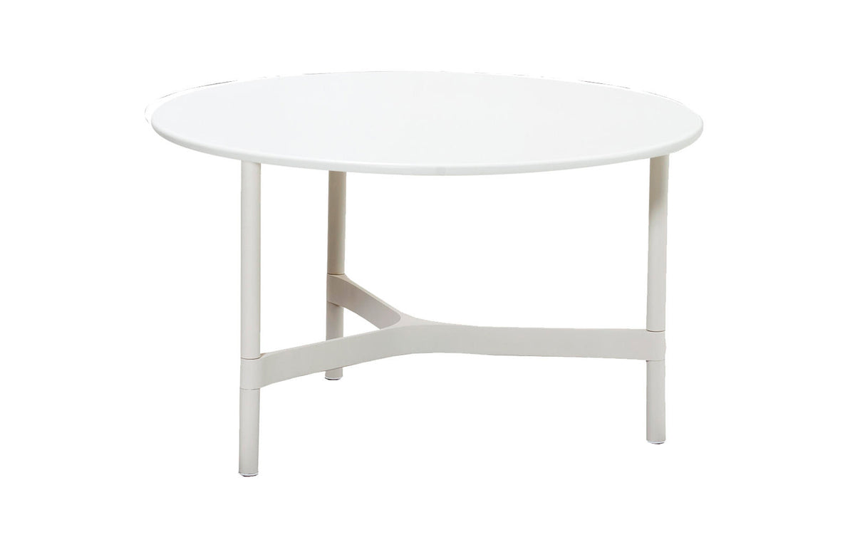 Twist Medium Coffee Table by Cane-Line - Sand Aluminum *, White Hi-Core.
