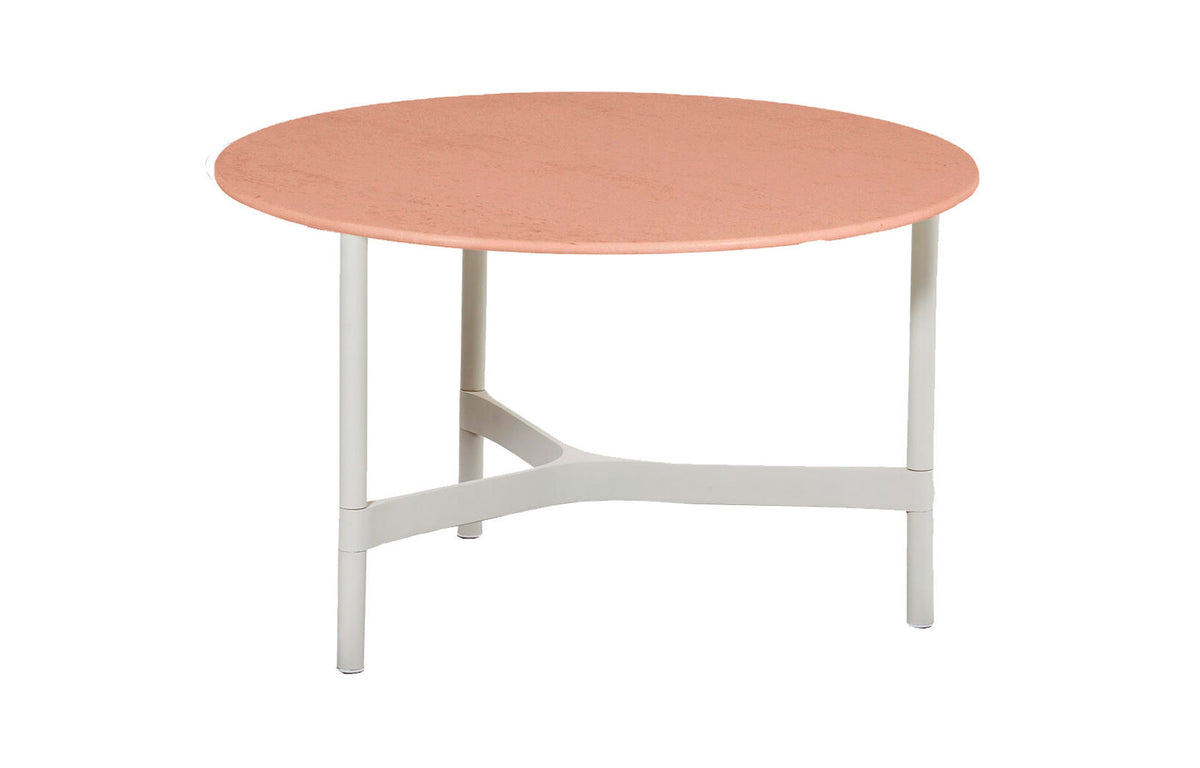 Twist Medium Coffee Table by Cane-Line - Sand Aluminum *, Terracotta Ceramic *.