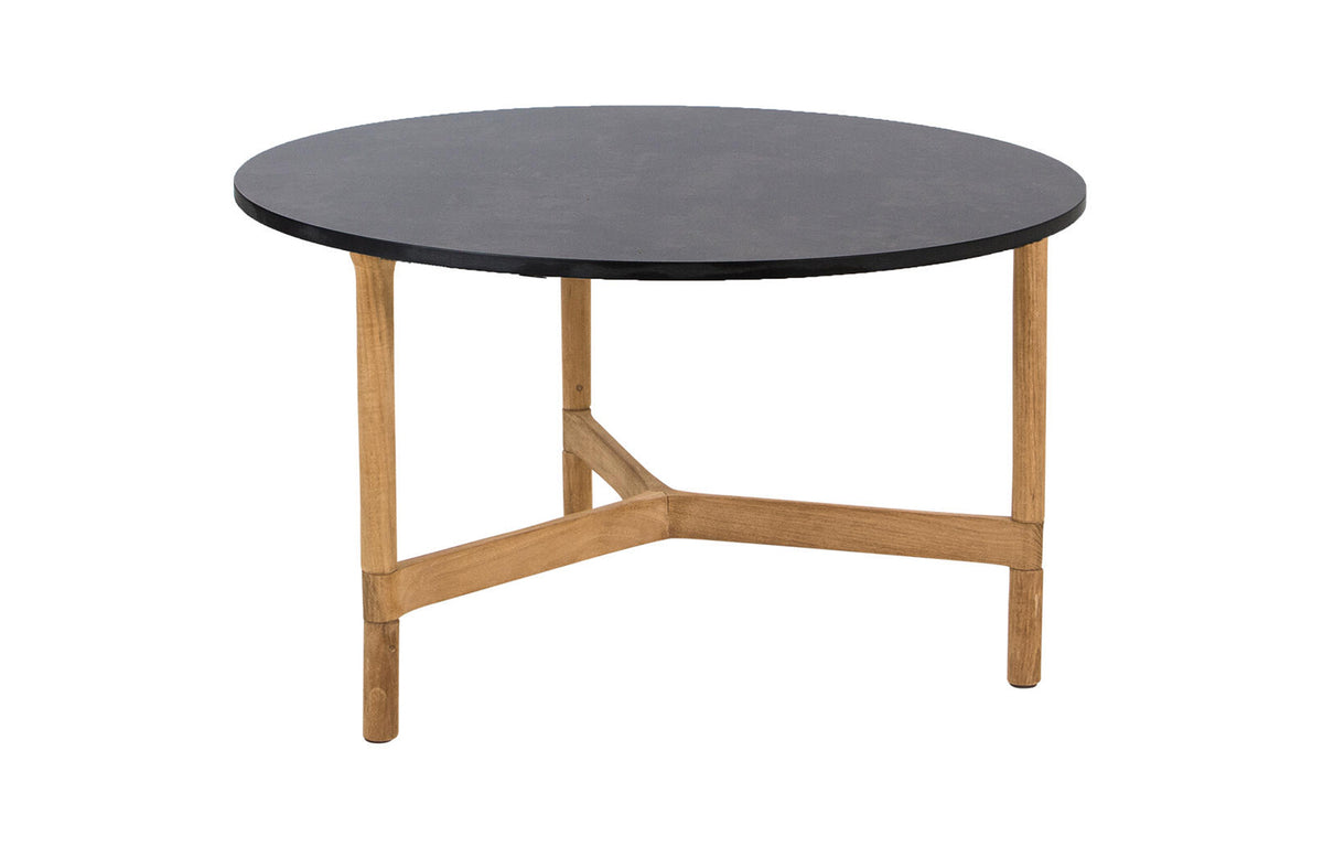 Twist Medium Coffee Table by Cane-Line - Teak Wood *, Dark Grey Structure HPL *.