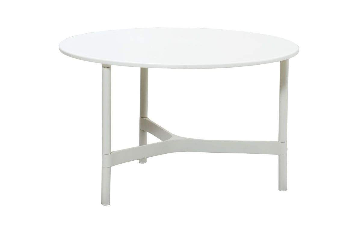 Twist Medium Coffee Table by Cane-Line - White Aluminum, White Hi-Core.