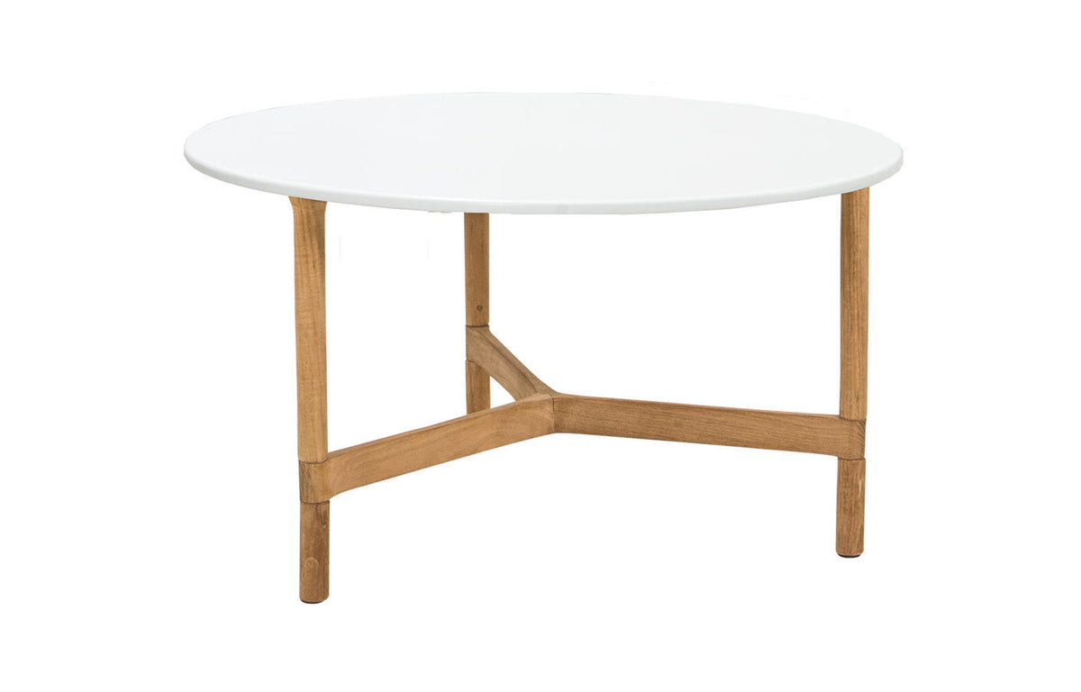 Twist Medium Coffee Table by Cane-Line - Teak Wood *, White Hi-Core.
