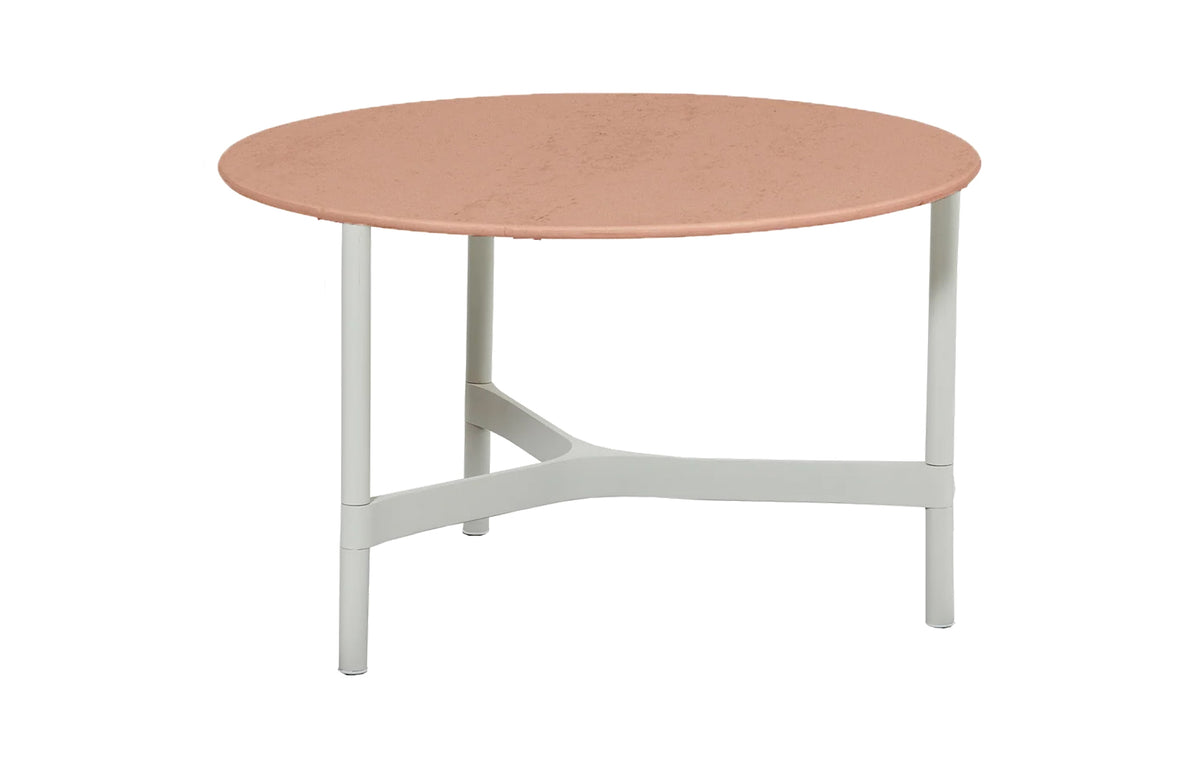 Twist Medium Coffee Table by Cane-Line - White Aluminum, Terracotta Ceramic *.