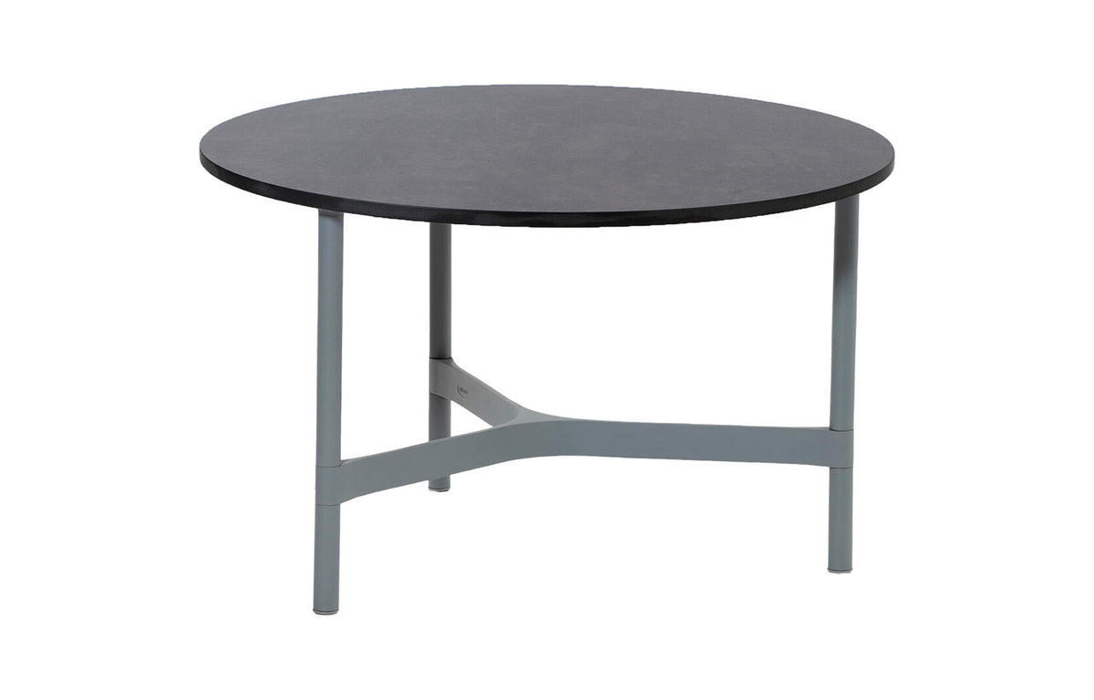 Twist Medium Coffee Table by Cane-Line - Light Grey Aluminum *, Dark Grey Structure HPL *.