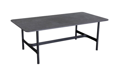 Twist Rectangular Coffee Table by Cane-Line - Lava Grey Aluminum *, Black Fossil Ceramic *.