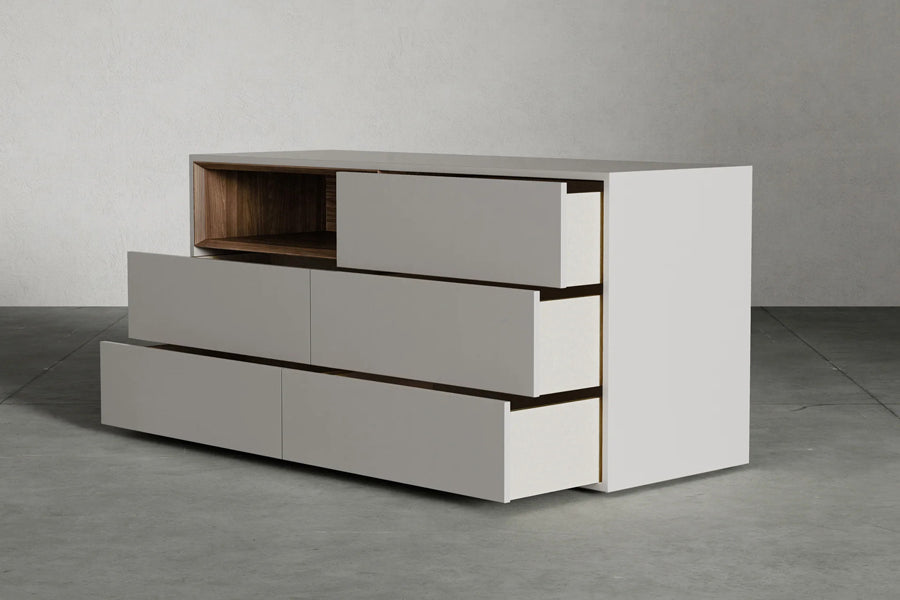 Vantor Dresser by Viesso, showing vantor dresser in live shot.