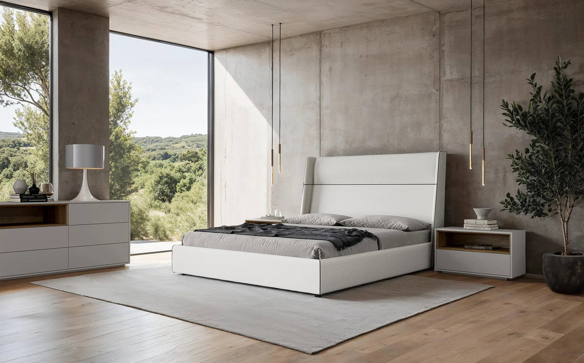 Vantor Nightstand by Viesso, showing vantor nightstands in live shot.