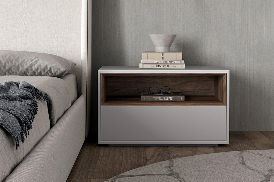 Vantor Nightstand by Viesso, showing vantor nightstand in live shot.