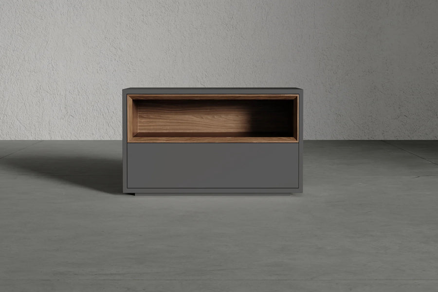 Vantor Nightstand by Viesso, showing vantor nightstand in live shot.