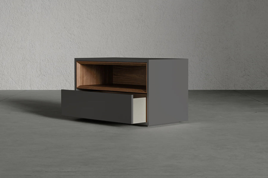 Vantor Nightstand by Viesso, showing vantor nightstand in live shot.