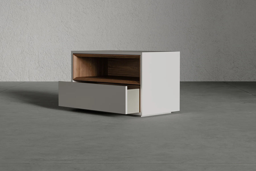 Vantor Nightstand by Viesso, showing vantor nightstand in live shot.