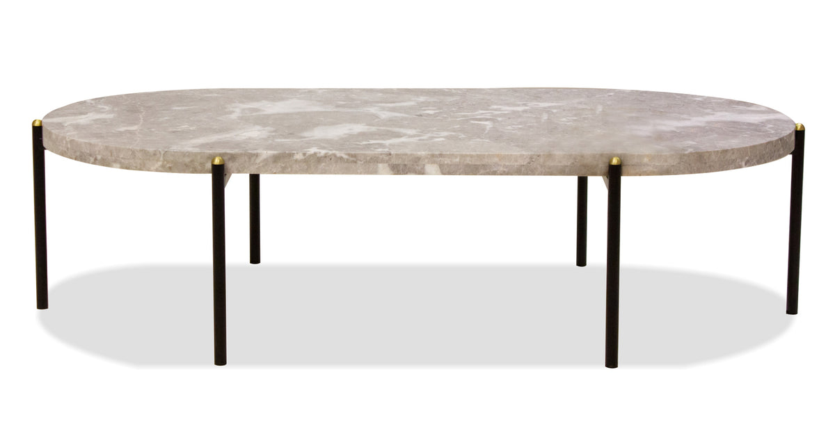 Velodrome Coffee Table by Mobital, showing front view of velodrome coffee table.