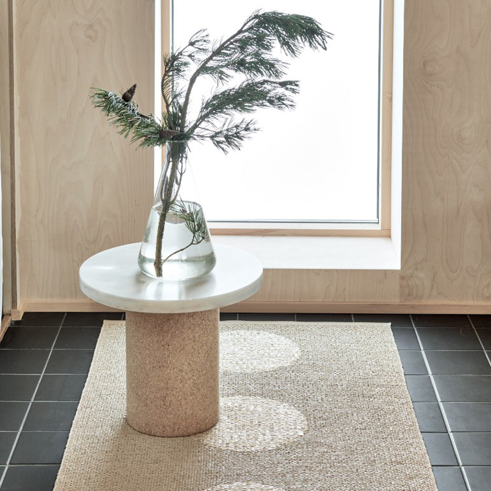 VERA 2.0 Beige & Beige Metallic Rug by Pappelina, showing vera 2.0 beige & beige metallic rug in live shot.