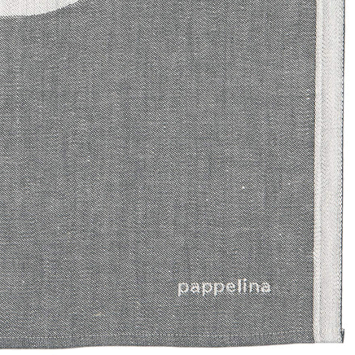 Vera Kitchen Towel by Pappelina, showing closeup view of vera charcoal kitchen towel.