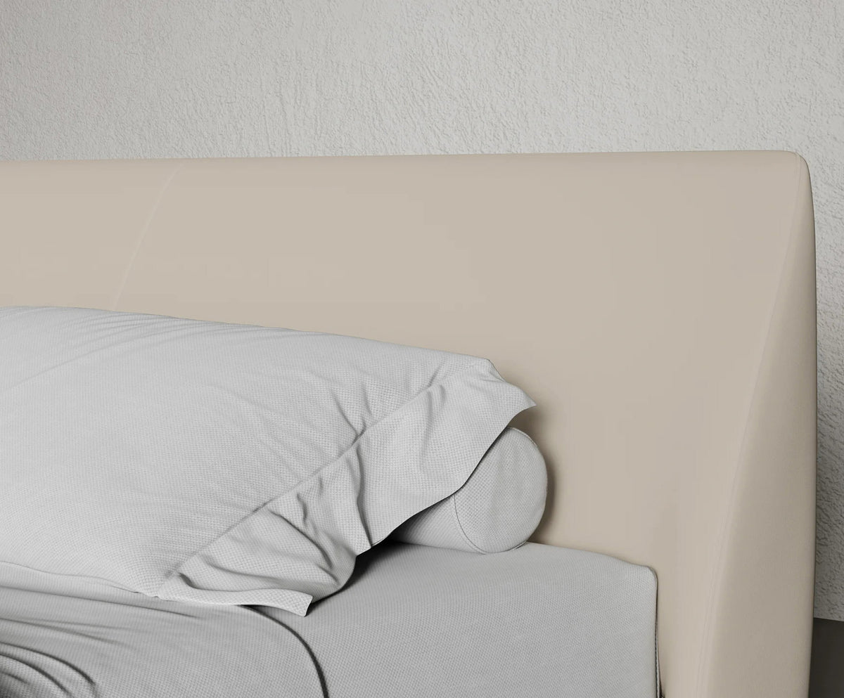 Vesper Bed by Viesso, showing closeup view of vesper bed in live shot.