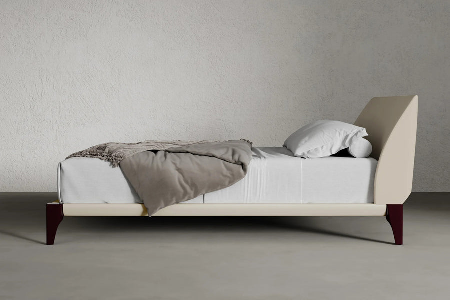 Vesper Bed by Viesso, showing vesper bed in live shot.