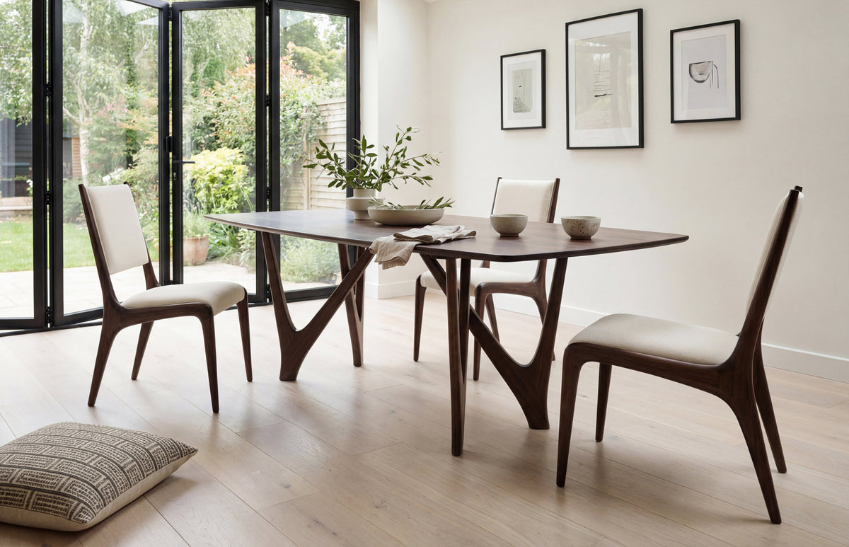 Vetra Dining Table by Greenington, showing vetra dining table in live shot.