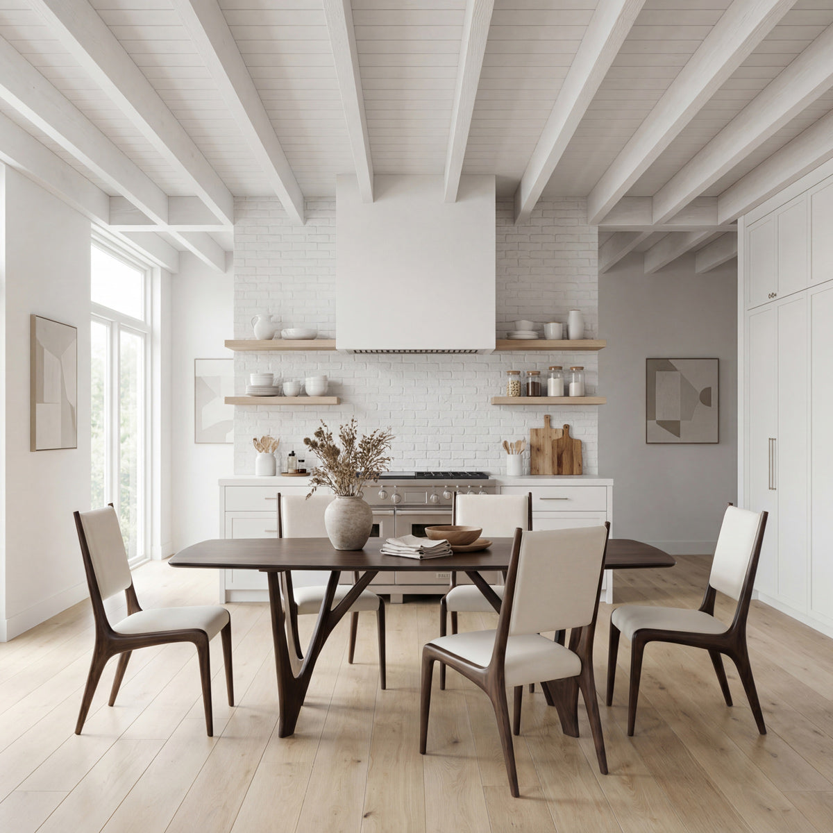 Vetra Dining Table by Greenington, showing vetra dining table in live shot.