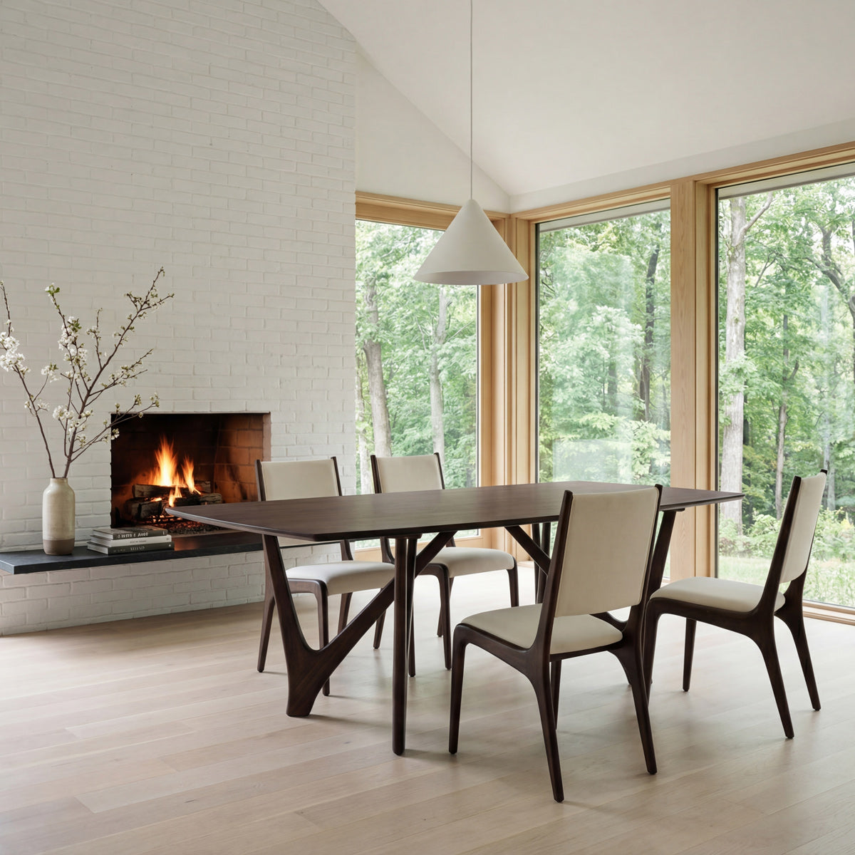 Vetra Dining Table by Greenington, showing vetra dining table in live shot.