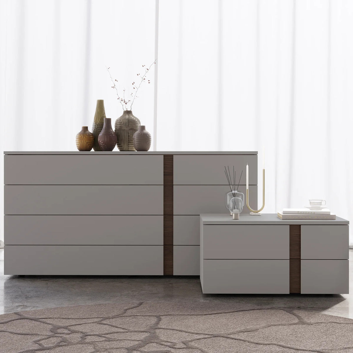 Veyn Nightstand by Viesso, showing veyn nightstand in live shot.